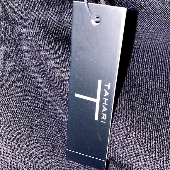 Tahari black mock neck top with sequin sleeves. Hand Washable. Size M. NWT. - Picture 8 of 9